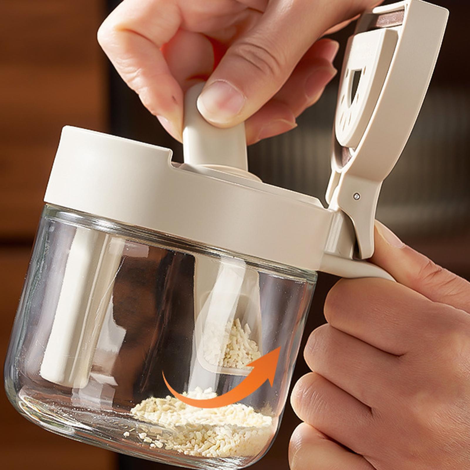 Kitchen Appliances Cabinet - Seasoning Bottles with Spoon Condiment Glass