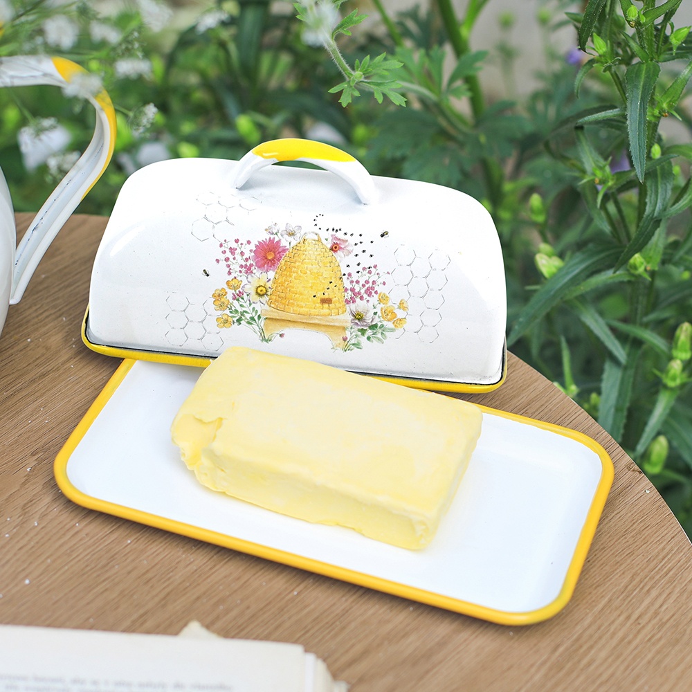 Kitchen Appliances Brand - Menschy Enamel Butter Dish Cheese Preservation